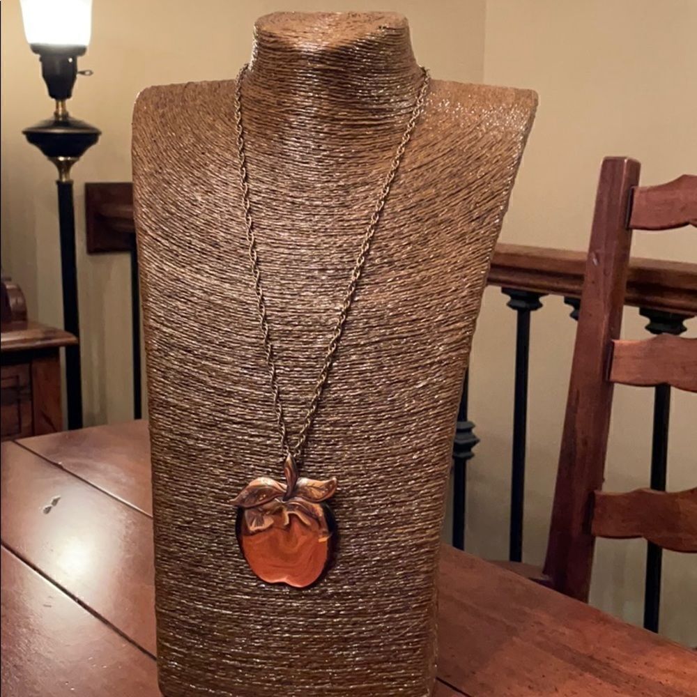 Vintage Copper Apple Pendant & Chain